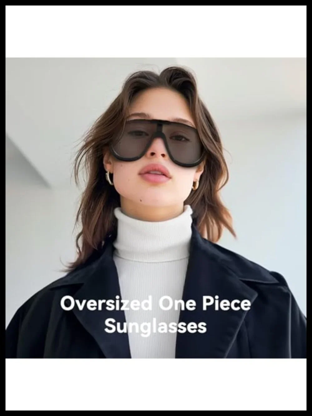 Oversized Shield Sunglasses Women One Piece Large Frame UVA UVB Protection